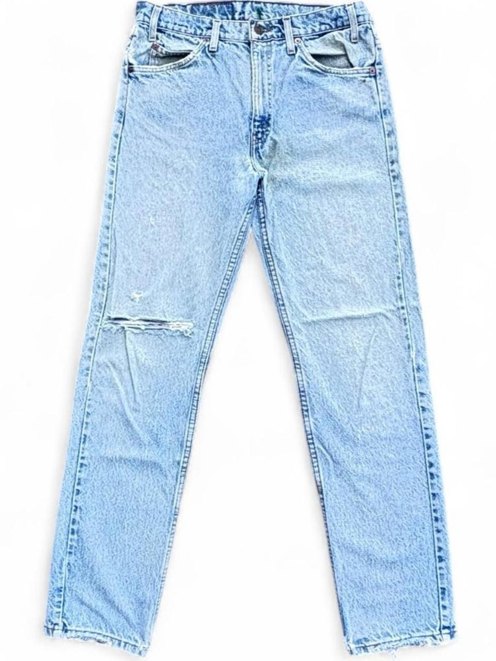 90s Levi's ORANGE TAB 505 Regular Fit Straight Leg Jeans 32x32 VTG Distressed
